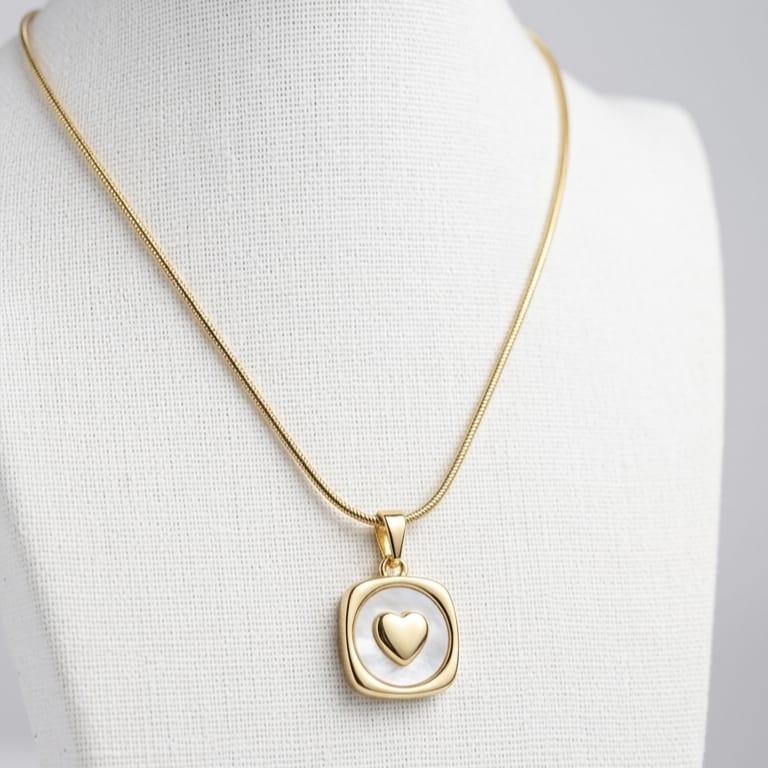 Anti-Tarnish Gold Plated Stainless Steel Heart Pendant Necklace